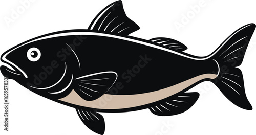 Fish Black White Simple Stock Illustrations