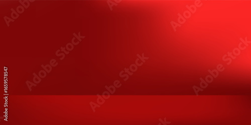 Empty abstract bright red studio background, product display with copy space for displaying simple