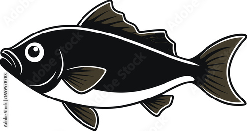 Fish Black White Simple Stock Illustrations