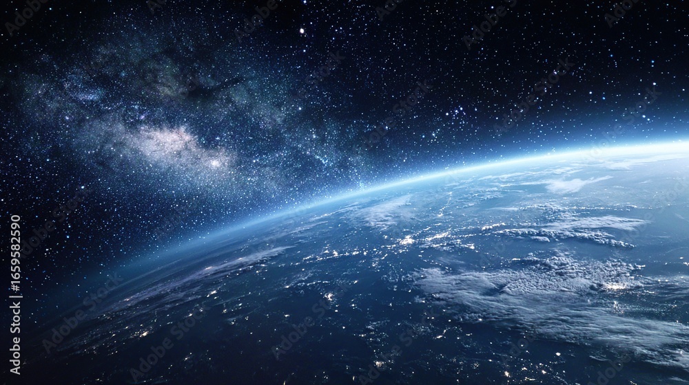 Obraz premium blue planet with space