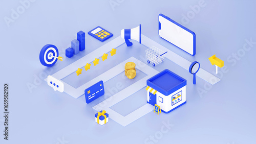 3DCG｜アイソメトリック｜カスタマージャーニーとブランディング