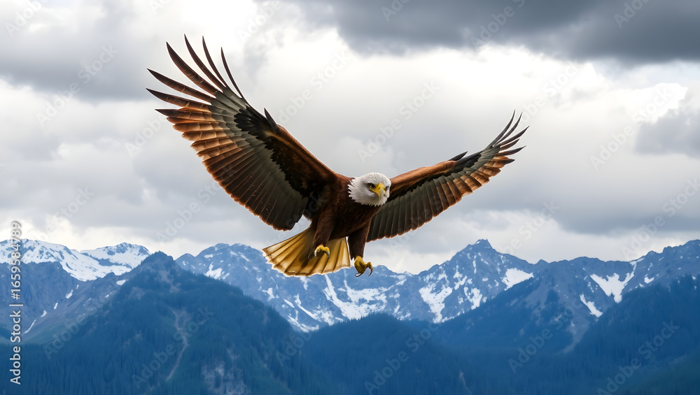 Fototapeta premium bald eagle in flight