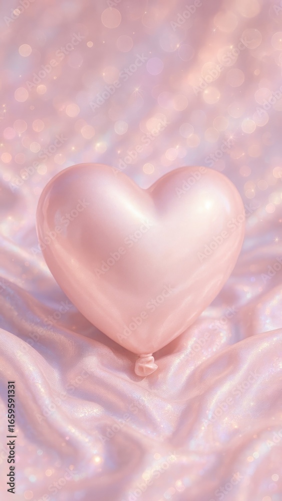 Obraz premium Heart-shaped balloon on fabric