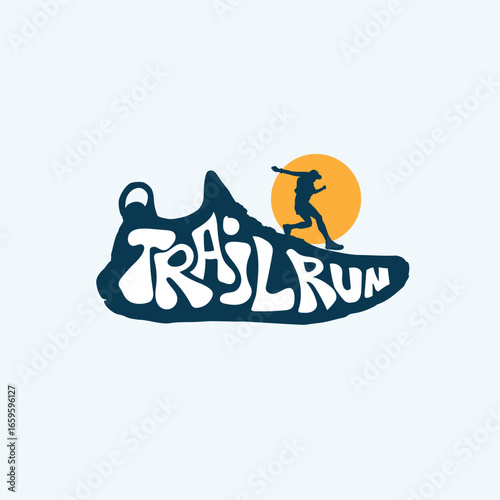 Trail Running logo vector