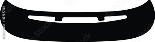 Vector black canoe kayak silhouette for water sport Illustrator