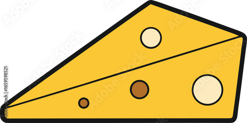 Golden Cheese Wedge Icon on Transparent Background
