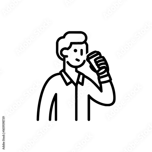 Discover the shocking reason why this man is talking into a can you won't believe what happens next!