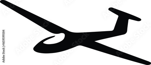 Vector Glider airplane simple aviation symbol monochrome illustration silhouette Illustrator