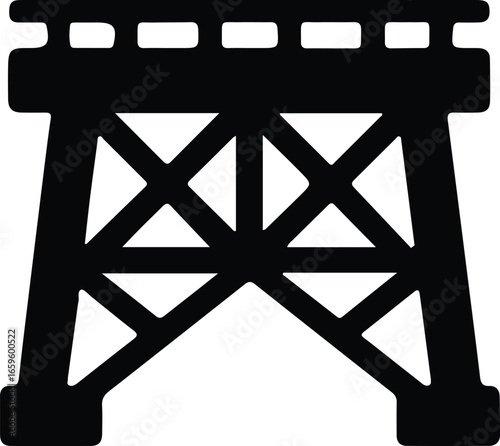 Vector Oil Derrick silhouette drilling industrial petroleum platform Illustrator