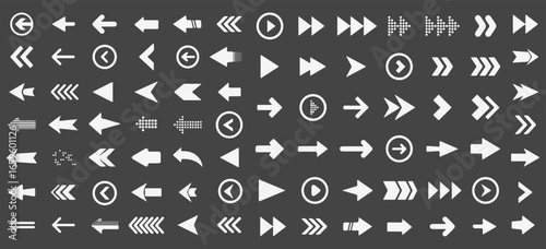 Arrows set of 100 plas icons. Arrow icon. Arrow vector collection. Arrow. Cursor. Modern simple arrows. Vector illustration eps file
