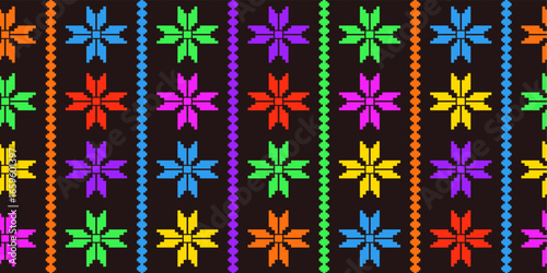 Folk african stylish seamless pattern. Vector illustration of colored Folk Seamless background. Perfect living room wallpaper dress bed linen print clothes ethnic decor. EPS 10