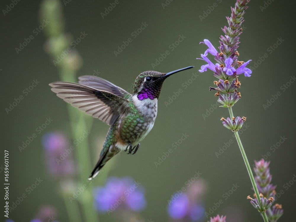 Obraz premium Nature's Dance Among Beautiful Flowers in Vibrant Garden Setting