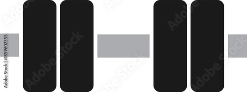 黒色のダンベルのアイコンイラスト