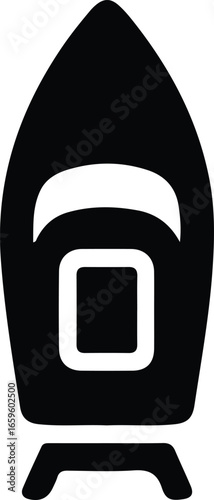 Vector Speedboat top view transportation watercraft recreation silhouette Illustrator