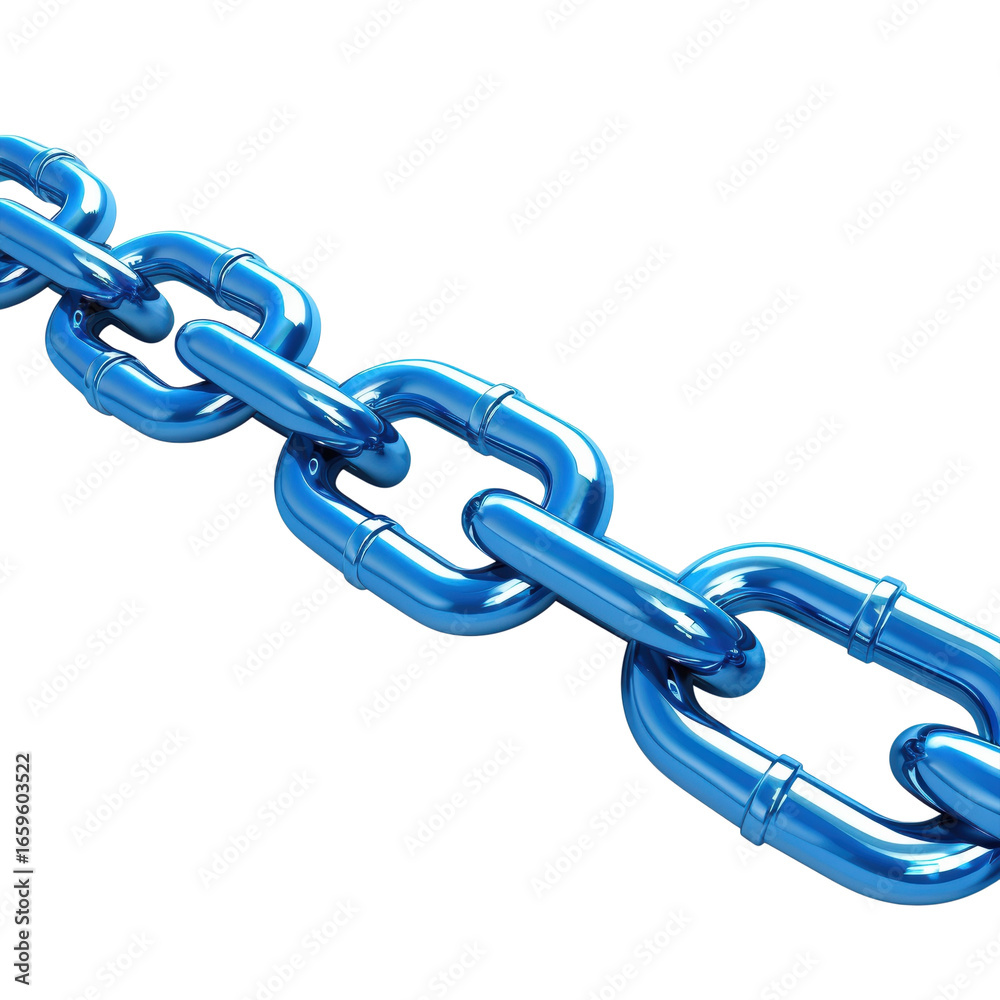 Obraz premium A blue metallic chain links up