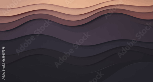 Abstract Wavy Layers in Soft Earth Tones Creating Fluid Visual Texture