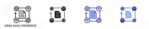 Digital Workflow  Icon Set Multiple Style Collection

