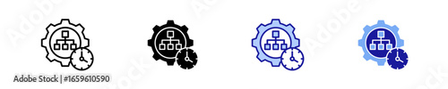 Workflow Optimization  Icon Set Multiple Style Collection
