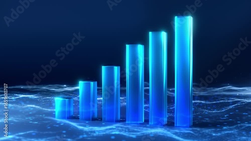 Business analytics  uptrend line graphs and financial chart investment.Stock growth graph chart and analysis of financial exchange stock market and economic data business investment.