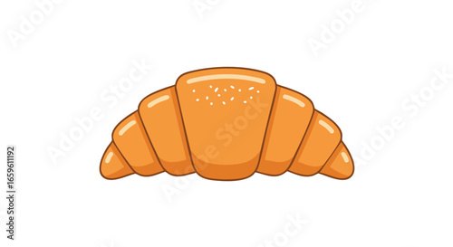 Vector illustration of a golden-brown croissant pastry isolated on a white background.