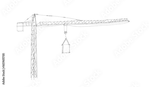 Building crane sketch