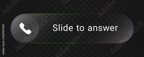 Slide to answer incoming call button in glass style