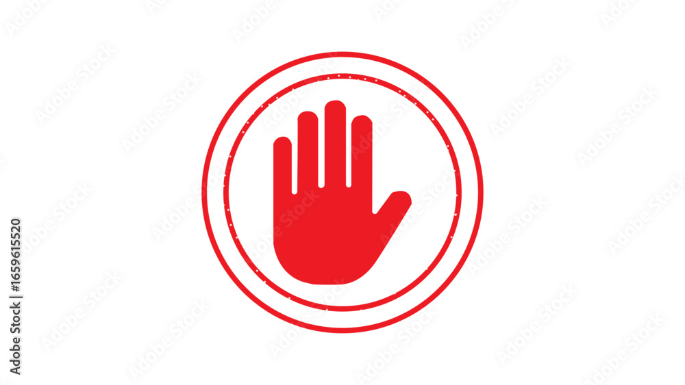 Stop work authority icon, stop hand icon over white ellipse white background Stop work authority icon, stop hand icon over white ellipse white background