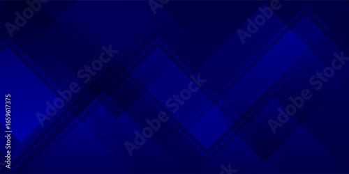 Modern abstract dark blue vector background with overlapping geometric squares and diagonal shapes, ideal for technology, corporate, and futuristic designs.