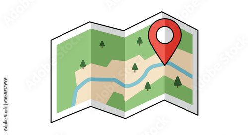 Discover Your Adventure: Folded Map with Location Pin