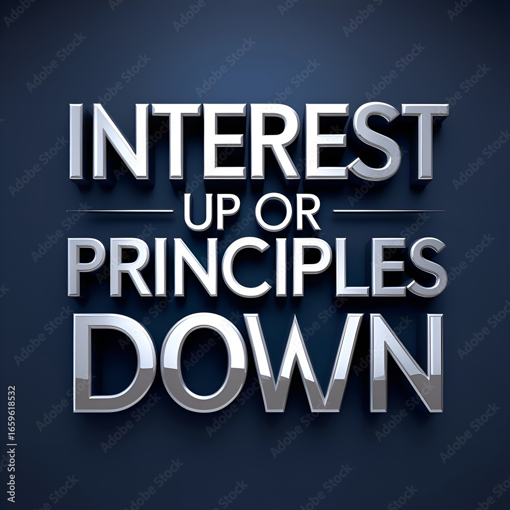 Fototapeta premium Business Concept of interest up, principles down 