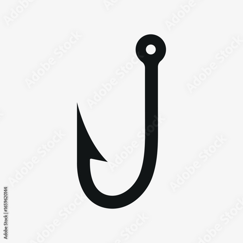 abstract fishing hook icon isolated on white background