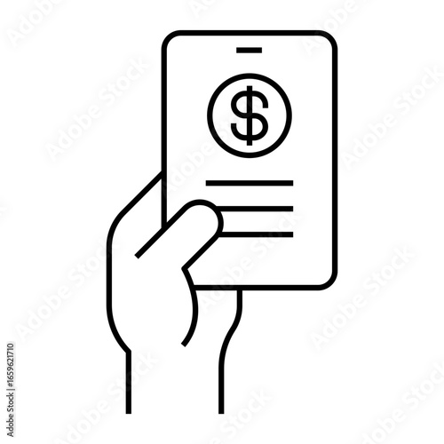 Mobile wallet outline icon