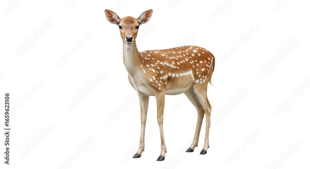 Naklejka premium Adorable Spotted Deer Isolated on White Background 3.
