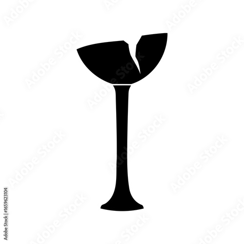 A shattered goblet of broken promises and forgotten memories in silhouette