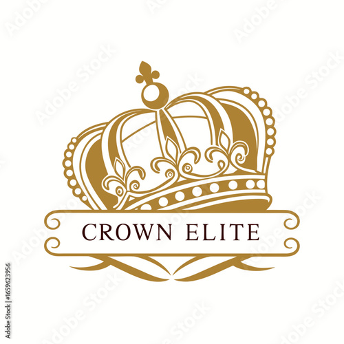 Vector art of crown elite with vintage design
