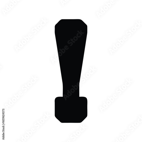 Black silhouette of a tamper used to compress materials in a container