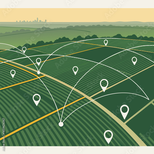 a map of a farm
