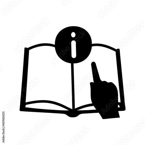 Icon illustration representing information, user manual, or guide to read and understand