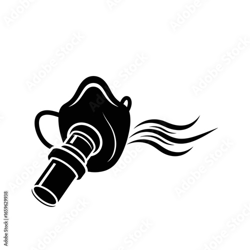 Abstract Anesthesiology Mask Logo with Flow Lines Modern Medical Practice Symbol Icon
