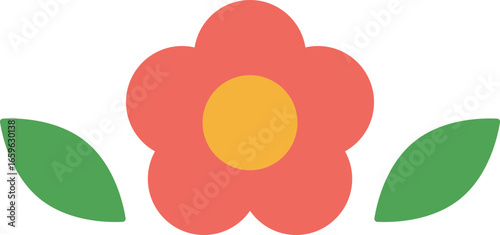 赤いお花のアイコンイラスト