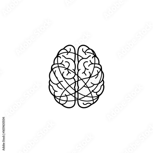 Abstract Neurologist Brain Nerve Path Logo Icon Modern Medical Brain Health Awareness