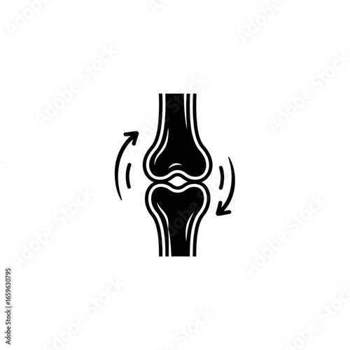 Abstract Orthopedic Bone and Joint Logo Icon Modern Medical Movement Mobility