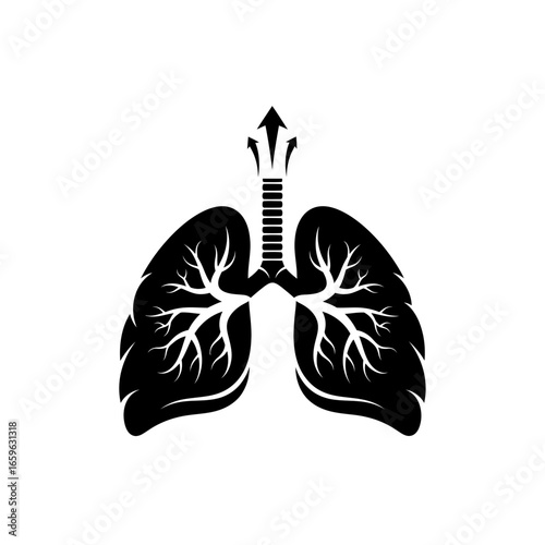 Abstract Pulmonology Lung Airflow Logo Icon Medical Respiratory Health Symbol