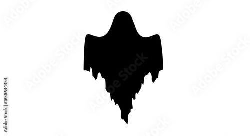 Spooky Ghost Silhouette Halloween Clipart, Illustration, Graphic