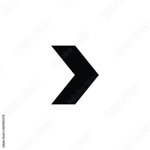 black chevron right solid Icon. Flat style design isolated on white background. Vector illustration