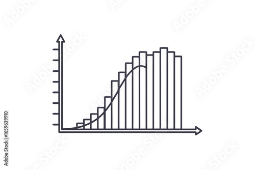 Histogram icon vertical bars grouped closely modern minimal design  