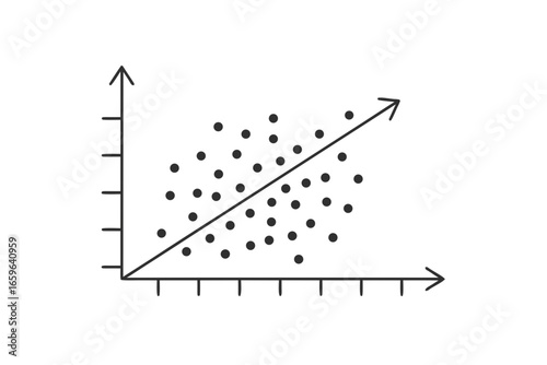 scatter plot icon tiny dots scattered along horizontal axis