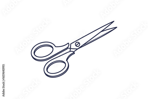 scissors icon minimal scissor outline with sharp cutting edge