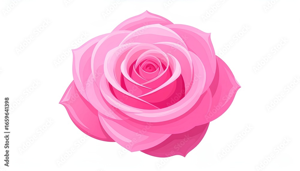 Fototapeta premium cartoon vector illustration of pink rose isolated