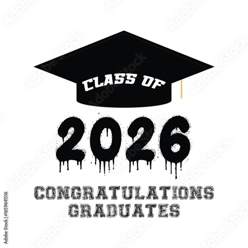 Class of 2026 typography design vector. Editable class of 2026 typography design